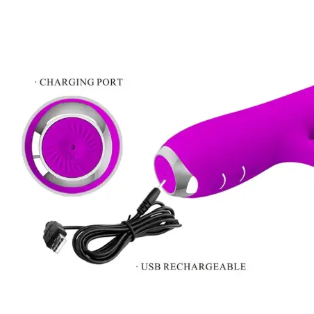 PRETTY LOVE - RACHEL VIBRADOR RECARGABLE CON SUCCIONADOR MORADO 