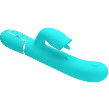 PRETTY LOVE - VIBRADOR RABBIT CON LICKING VERDE AGUA 