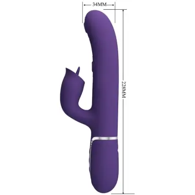 PRETTY LOVE - VIBRADOR RABBIT CON LICKING MORADO 