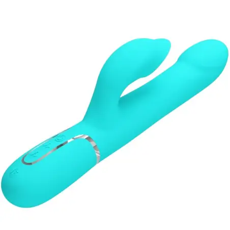 PRETTY LOVE - VIBRADOR RABBIT PERLAS VERDE AGUA 