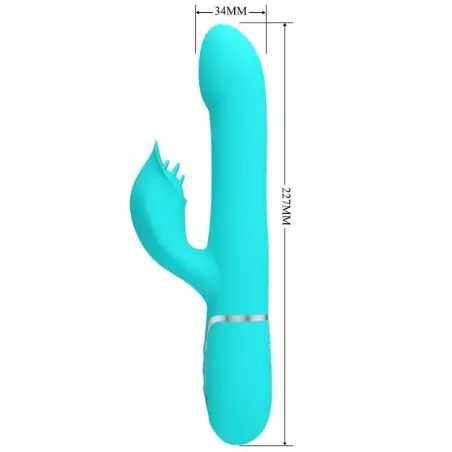 PRETTY LOVE - VIBRADOR RABBIT PERLAS VERDE AGUA 
