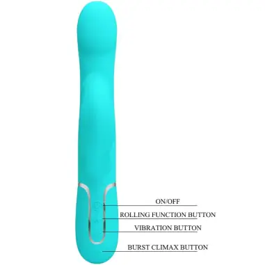 PRETTY LOVE - VIBRADOR RABBIT PERLAS VERDE AGUA 