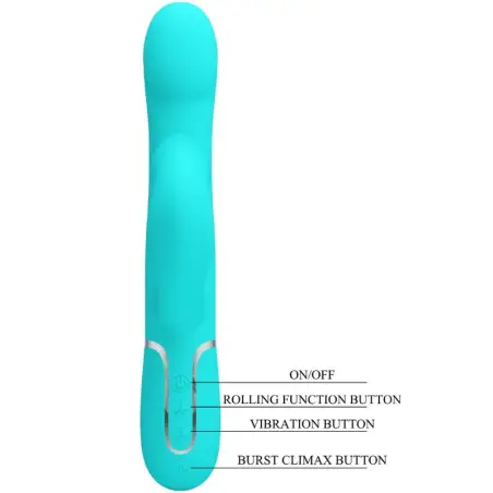 PRETTY LOVE - VIBRADOR RABBIT PERLAS VERDE AGUA 