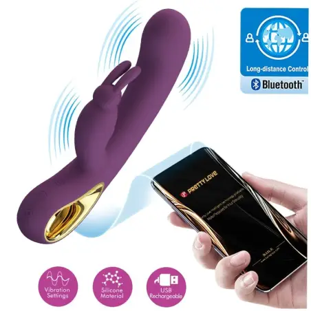PRETTY LOVE - LIAM VIBRADOR RABBIT & ESTIMULADOR PUNTO G MORADO 