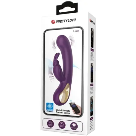 PRETTY LOVE - LIAM VIBRADOR RABBIT & ESTIMULADOR PUNTO G MORADO 