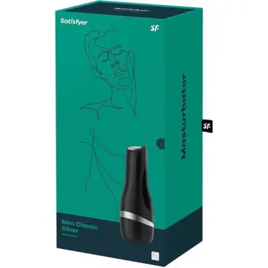 SATISFYER - MASTURBADOR MEN CLASSIC PLATA Vaginas con vibración