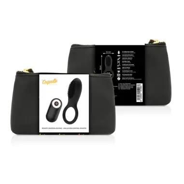 COQUETTE CHIC DESIRE - ANILLO VIBRADOR CONTROL REMOTO RECARGABLE NEGRO / GOLD 