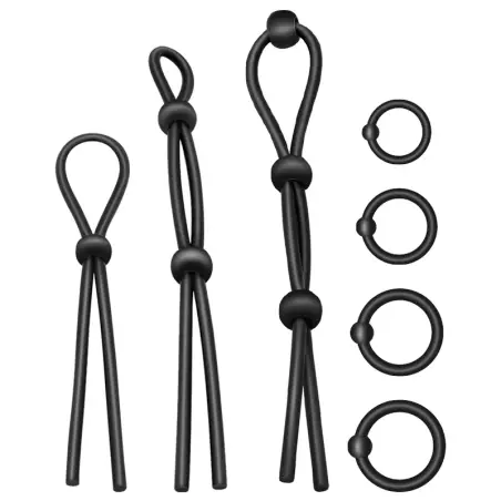 ADDICTED TOYS - KIT DE 7 ANILLAS SILICONA FLEXIBLE Anillos sin vibración