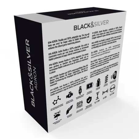 BLACK&SILVER - AGRON REMOTE CONTROL COCKRING WATCHME 