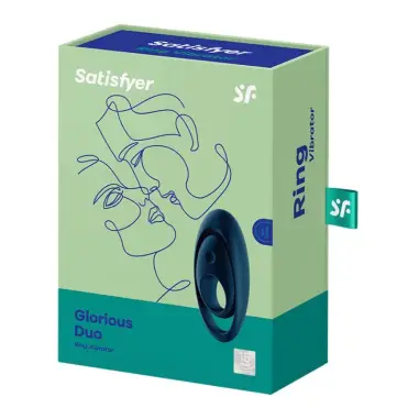 SATISFYER - GLORIOUS DUO ANILLO VIBRADOR AZUL Anillos con Vibración