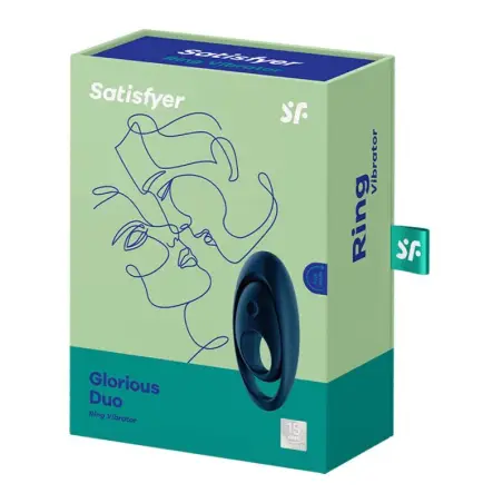 SATISFYER - GLORIOUS DUO ANILLO VIBRADOR AZUL Anillos con Vibración