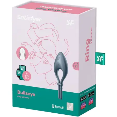 SATISFYER - BULLSEYE ANILLO VIBRADOR APP GRIS 