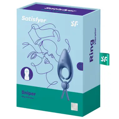 SATISFYER - SNIPER ANILLO VIBRADOR AZUL 