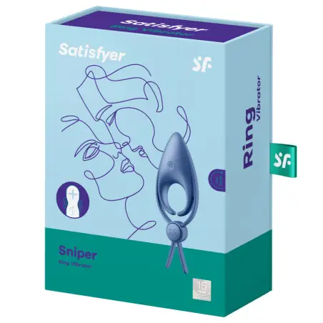 SATISFYER - SNIPER ANILLO VIBRADOR AZUL 