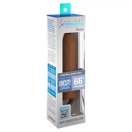 PIPEDREAMS - SLEEVE UNCUT 17,78 CM W STRAP CARAMEL Fundas Pene con Extensión