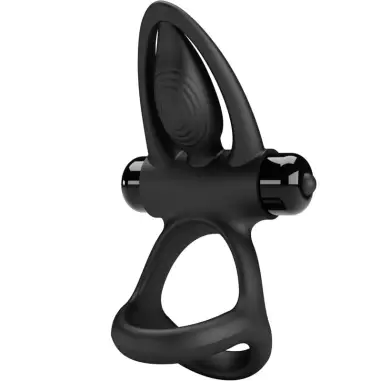 PRETTY LOVE - ANILLO VIBRADOR 10 VIBRACIONES SILICONA NEGRO 