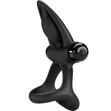 PRETTY LOVE - ANILLO VIBRADOR 10 VIBRACIONES SILICONA NEGRO 