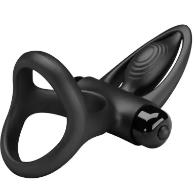 PRETTY LOVE - ANILLO VIBRADOR 10 VIBRACIONES SILICONA NEGRO 