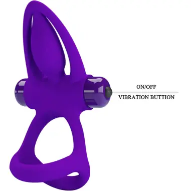 PRETTY LOVE - ANILLO VIBRADOR 10 VIBRACIONES SILICONA VIOLETA 