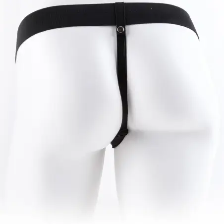 FETISH FANTASY SERIES - ARNÉS AJUSTABLE CONTROL REMOTO PENE REALÍSTICO CON TESTÍCULOS 17.8 CM 