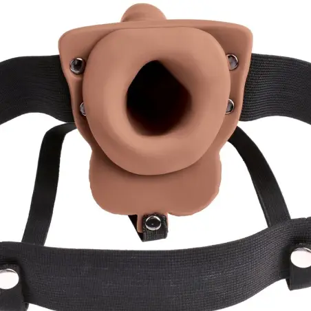 FETISH FANTASY SERIES - ARNÉS AJUSTABLE PENE REALÍSTICO CON TESTÍCULOS RECARGABLE Y VIBRADOR 15 CM 