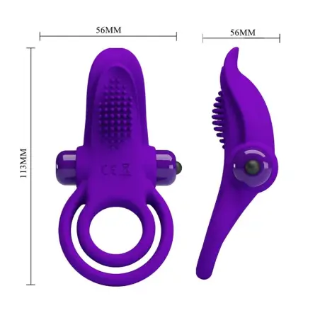 PRETTY LOVE - ANILLO VIBRADOR PARA PENE MORADO 
