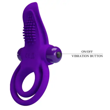 PRETTY LOVE - ANILLO VIBRADOR PARA PENE MORADO 