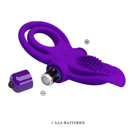 PRETTY LOVE - ANILLO VIBRADOR PARA PENE MORADO 