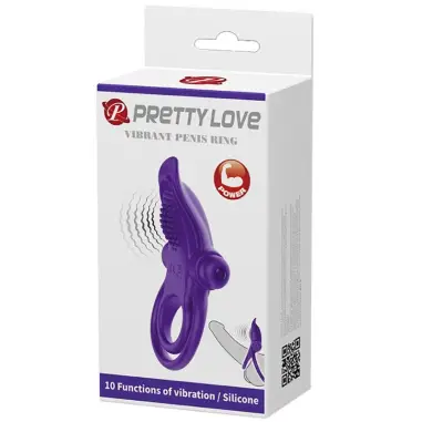 PRETTY LOVE - ANILLO VIBRADOR PARA PENE MORADO 