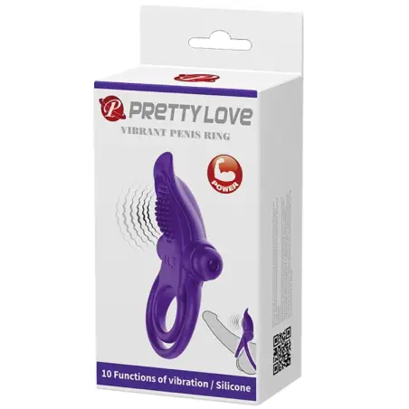 PRETTY LOVE - ANILLO VIBRADOR PARA PENE MORADO 
