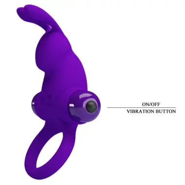PRETTY LOVE - ANILLO VIBRADOR I CONEJO PARA PENE MORADO 