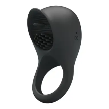 PRETTY LOVE - ANILLO VIBRADOR PARA PENE CON LENGUA NEGRO Anillos con Vibración
