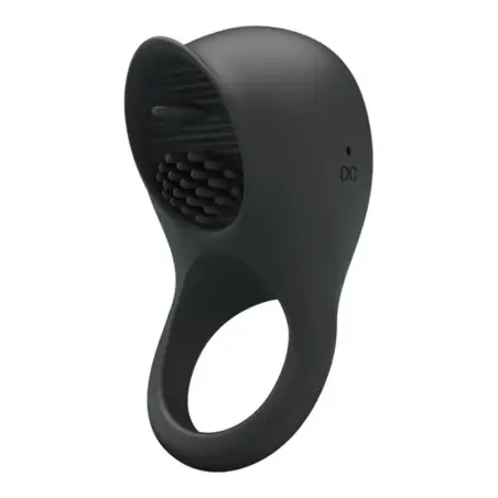 PRETTY LOVE - ANILLO VIBRADOR PARA PENE CON LENGUA NEGRO Anillos con Vibración