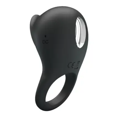 PRETTY LOVE - ANILLO VIBRADOR PARA PENE CON LENGUA NEGRO Anillos con Vibración