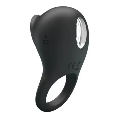 PRETTY LOVE - ANILLO VIBRADOR PARA PENE CON LENGUA NEGRO Anillos con Vibración