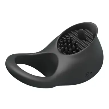 PRETTY LOVE - ANILLO VIBRADOR PARA PENE CON LENGUA NEGRO Anillos con Vibración