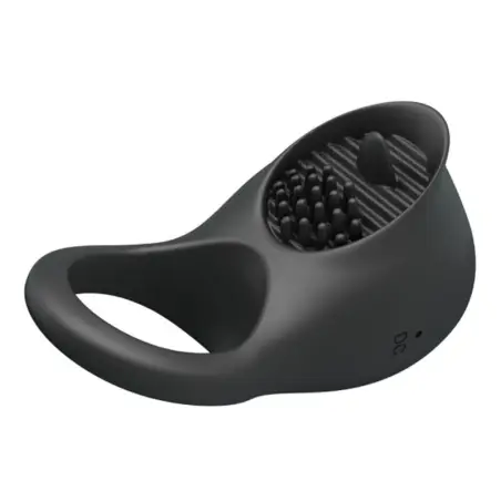 PRETTY LOVE - ANILLO VIBRADOR PARA PENE CON LENGUA NEGRO Anillos con Vibración