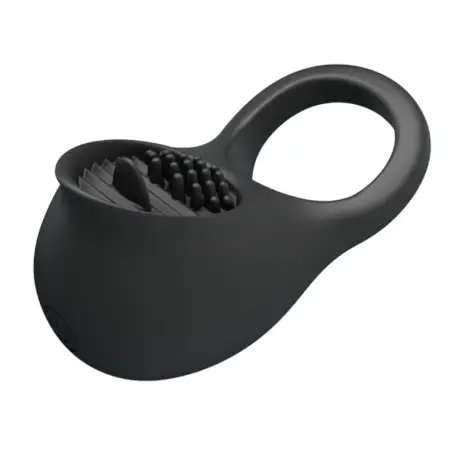 PRETTY LOVE - ANILLO VIBRADOR PARA PENE CON LENGUA NEGRO Anillos con Vibración