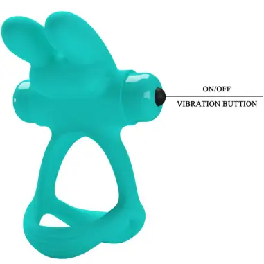 PRETTY LOVE - DANTE ANILLO VIBRADOR RABBIT VERDE Anillos con Vibración