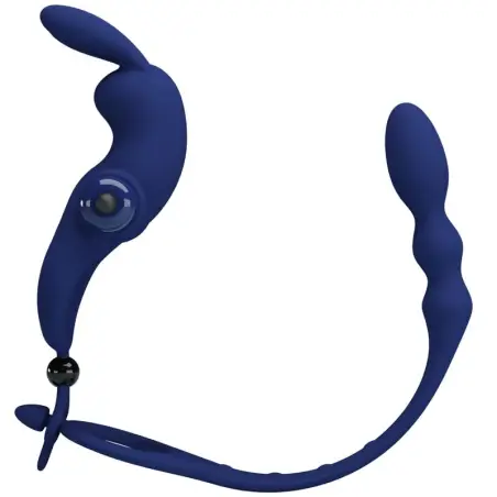 PRETTY LOVE - AYAD ANILLO VIBRADOR RABBIT CON PLUG AZUL 