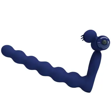 PRETTY LOVE - AJMAL ANILLO VIBRADOR CON PLUG AZUL 