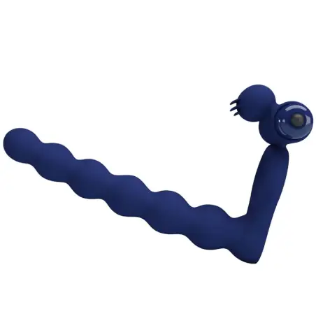 PRETTY LOVE - AJMAL ANILLO VIBRADOR CON PLUG AZUL 