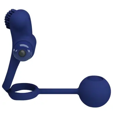 PRETTY LOVE - REMINGTON DOBLE ANILLO VIBRADOR CON PLUG AZUL 