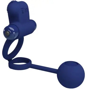 PRETTY LOVE - REMINGTON DOBLE ANILLO VIBRADOR CON PLUG AZUL 