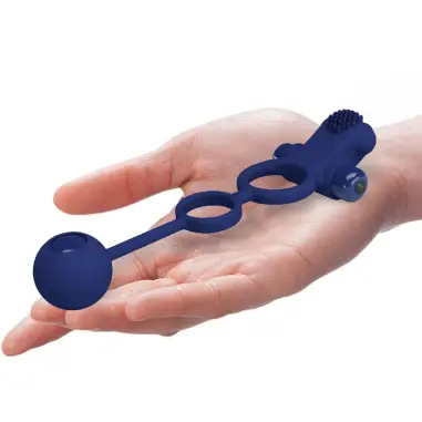 PRETTY LOVE - REMINGTON DOBLE ANILLO VIBRADOR CON PLUG AZUL 
