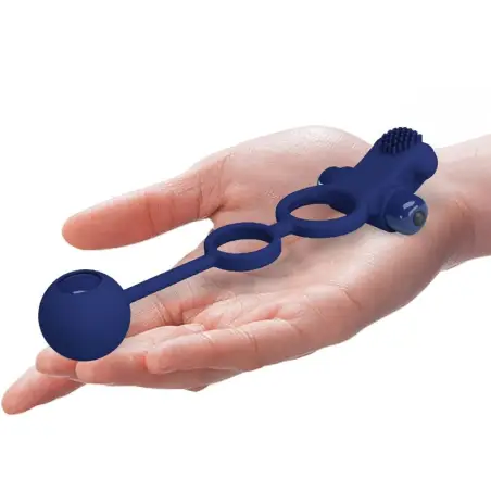 PRETTY LOVE - REMINGTON DOBLE ANILLO VIBRADOR CON PLUG AZUL 