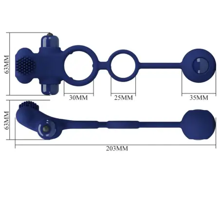 PRETTY LOVE - REMINGTON DOBLE ANILLO VIBRADOR CON PLUG AZUL 