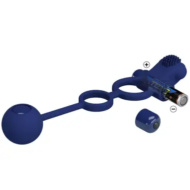 PRETTY LOVE - REMINGTON DOBLE ANILLO VIBRADOR CON PLUG AZUL 