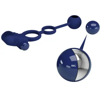 PRETTY LOVE - REMINGTON DOBLE ANILLO VIBRADOR CON PLUG AZUL 