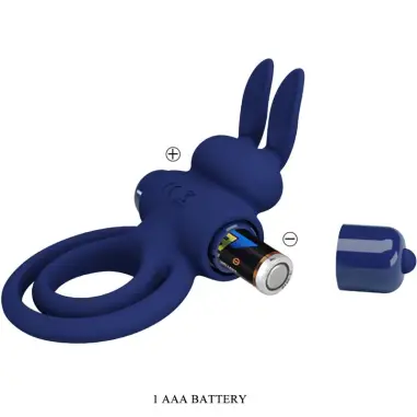 PRETTY LOVE - DAREY DOBLE ANILLO VIBRADOR RABBIT AZUL 